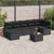 Garden Sofa Set 8 pcs Black Poly Rattan, Powder-Coated Steel