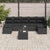 Garden Sofa Set 8 pcs Black Poly Rattan, Powder-Coated Steel