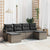 Garden Sofa Set 6 pcs Grey Poly Rattan, Powder-Coated Steel