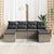 Garden Sofa Set 6 pcs Grey Poly Rattan, Powder-Coated Steel
