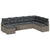 Garden Sofa Set 8 pcs Grey Poly Rattan, Powder-Coated Steel
