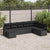Garden Sofa Set 8 pcs Black Poly Rattan, Powder-Coated Steel