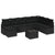 Garden Sofa Set 9 pcs Black Poly Rattan, Powder-Coated Steel