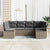 Garden Sofa Set 6 pcs Grey Poly Rattan, Powder-Coated Steel