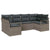 Garden Sofa Set 6 pcs Grey Poly Rattan, Powder-Coated Steel