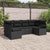 Garden Sofa Set 6 pcs Black Poly Rattan, Powder-Coated Steel