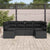 Garden Sofa Set 6 pcs Black Poly Rattan, Powder-Coated Steel