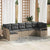 Garden Sofa Set 7 pcs Grey Poly Rattan, Powder-Coated Steel