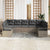 Garden Sofa Set 7 pcs Grey Poly Rattan, Powder-Coated Steel