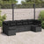 Garden Sofa Set 7 pcs Black Poly Rattan, Powder-Coated Steel