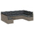 Garden Sofa Set 9 pcs Grey Poly Rattan, Powder-Coated Steel