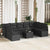 Garden Sofa Set 10 pcs Black Poly Rattan, Powder-Coated Steel