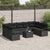 Garden Sofa Set 10 pcs Black Poly Rattan, Powder-Coated Steel