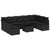 Garden Sofa Set 10 pcs Black Poly Rattan, Powder-Coated Steel