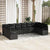 Garden Sofa Set 10 pcs Black Poly Rattan, Powder-Coated Steel