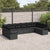 Garden Sofa Set 10 pcs Black Poly Rattan, Powder-Coated Steel