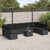 Garden Sofa Set 11 pcs Black Poly Rattan, Powder-Coated Steel