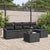 Garden Dining Set with Cushion with Storage 6 pcs Black