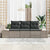 Garden Sofa Set 3 pcs Grey Poly Rattan, Powder-Coated Steel