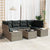 Garden Sofa Set with Cushion Manual 7 pcs Grey 55 x 55 x 37 cm