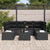 Garden Sofa Set with Cushion Manual 7 pcs Black 55 x 55 x 37 cm