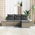Garden Sofa Set 4 pcs Grey Poly Rattan, Powder-Coated Steel