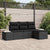 Garden Sofa Set 4 pcs Black Poly Rattan, Powder-Coated Steel