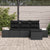Garden Sofa Set 4 pcs Black Poly Rattan, Powder-Coated Steel