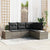Garden Sofa Set 4 pcs Grey Poly Rattan, Powder-Coated Steel