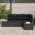 Garden Sofa Set 4 pcs Black Poly Rattan, Powder-Coated Steel