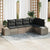 Garden Sofa Set 5 pcs Grey Poly Rattan, Powder-Coated Steel