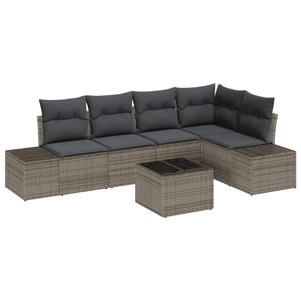 Garden Sofa Set with Cushion with Storage 6 pcs Light Grey