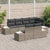 Garden Sofa Set 7 pcs Grey Poly Rattan, Powder-Coated Steel