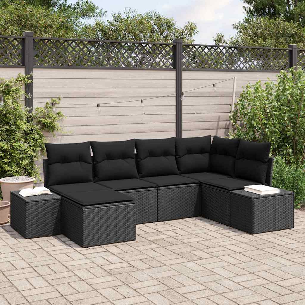 Garden Sofa Set 6 pcs Black 264 x 154 x 85 cm Poly rattan