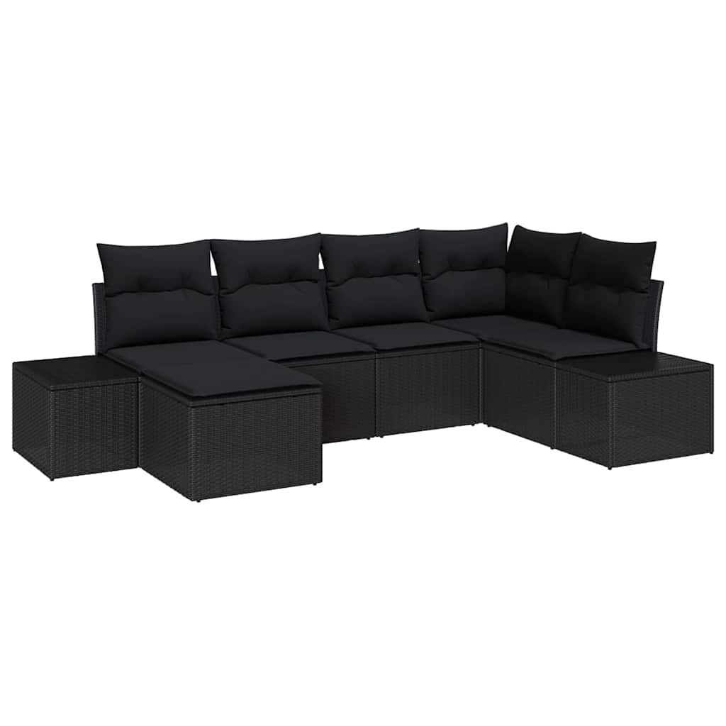 Garden Sofa Set 6 pcs Black 264 x 154 x 85 cm Poly rattan