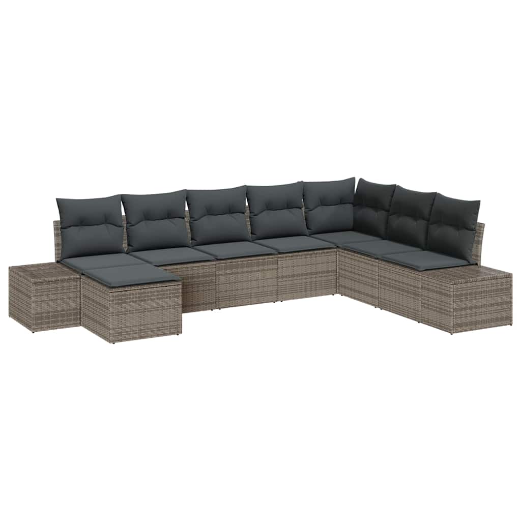 Garden Sofa Set 8 pcs Grey 319 x 209 x 85 cm Poly rattan