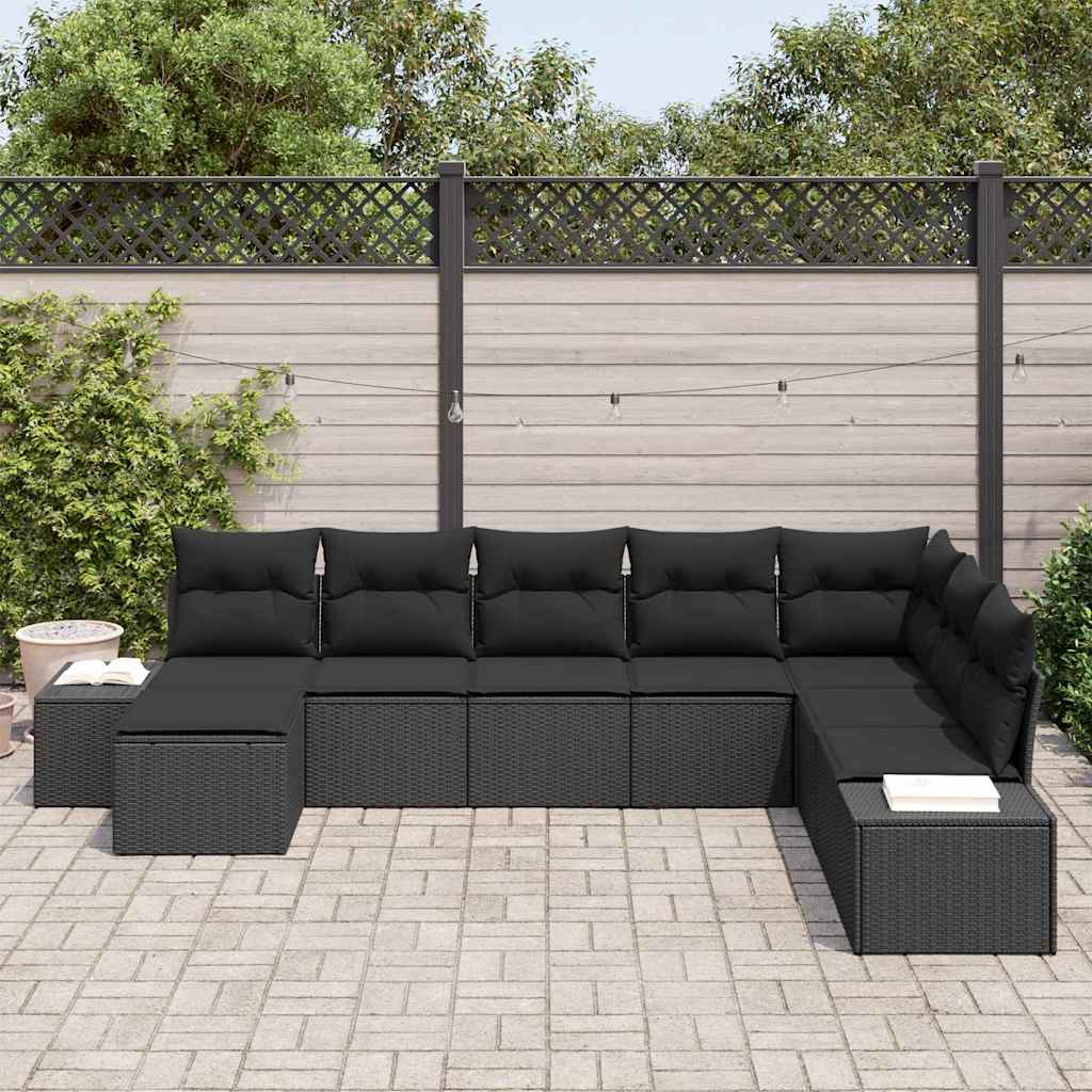 Garden Sofa Set 8 pcs Black 319 x 209 x 85 cm Poly rattan