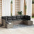 Garden Sofa Set 7 pcs Grey 289 x 154 x 85 cm Poly rattan