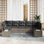 Garden Sofa Set 7 pcs Grey 289 x 154 x 85 cm Poly rattan