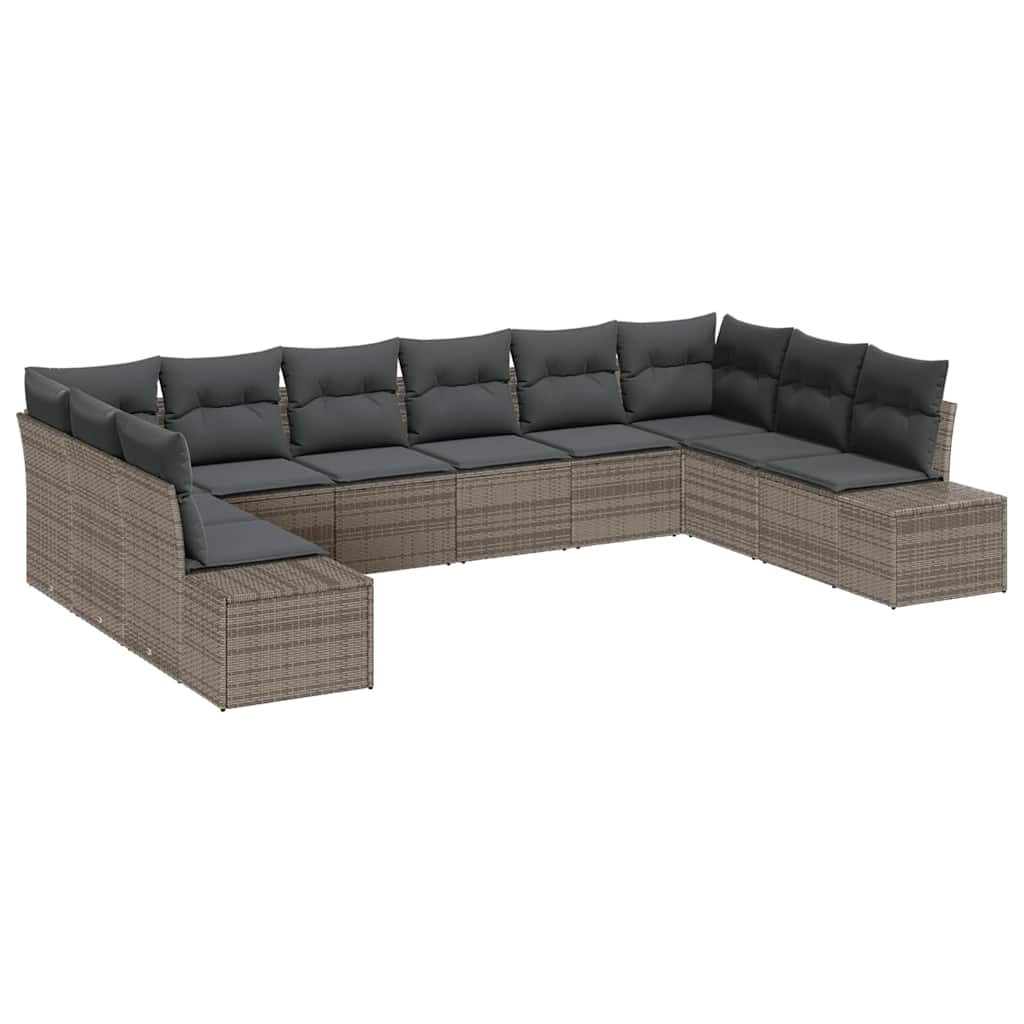 Garden Sofa Set 10 pcs Grey 344 x 209 x 85 cm Poly rattan