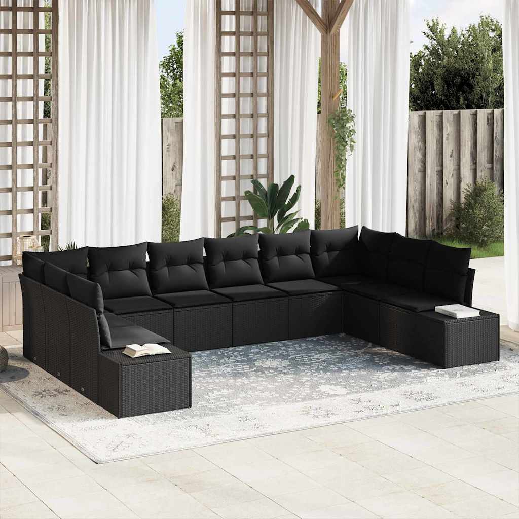 Garden Sofa Set 10 pcs Black 344 x 209 x 85 cm Poly rattan
