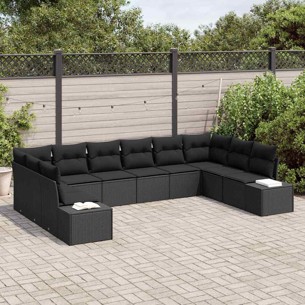 Garden Sofa Set 10 pcs Black 344 x 209 x 85 cm Poly rattan