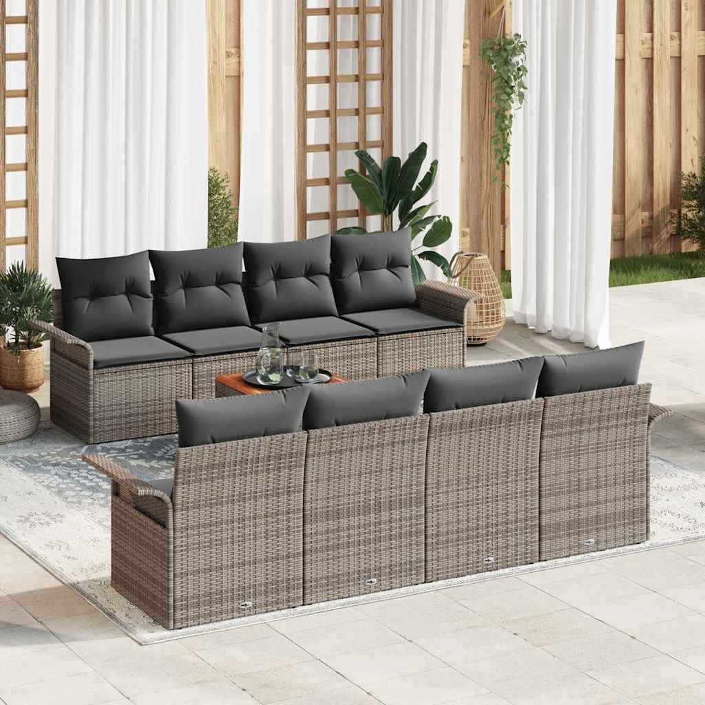 Garden Sofa Set with Cushion Manual 7 pcs Grey 55 x 55 x 37 cm