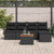 Garden Sofa Set with Cushion with Storage 6 pcs Black