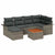 Garden Sofa Set with Cushion with Storage 7 pcs Grey