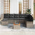 Garden Sofa Set with Cushion with Storage 9 pcs Grey
