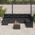 Garden Sofa Set with Cushion with Storage 9 pcs Black