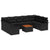 Garden Sofa Set with Cushion 10 pcs Black 55 x 55 x 37 cm