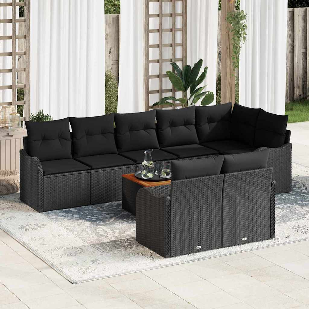 Garden Sofa Set 9 pcs Black