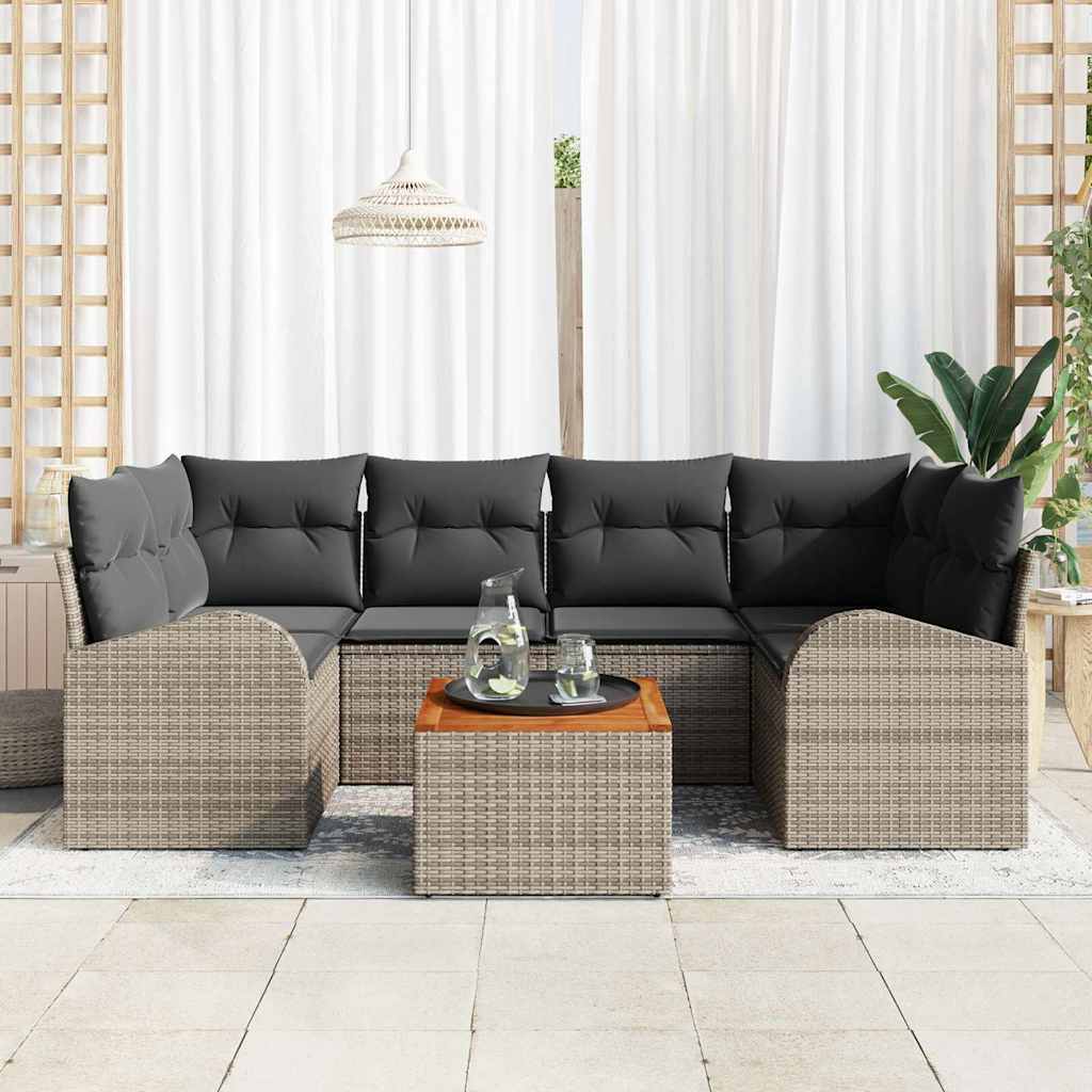Garden Sofa Set 7 pcs Grey